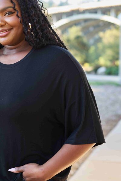 Basic Bae Full Size Round Neck Drop Shoulder T-Shirt - AllIn Computer