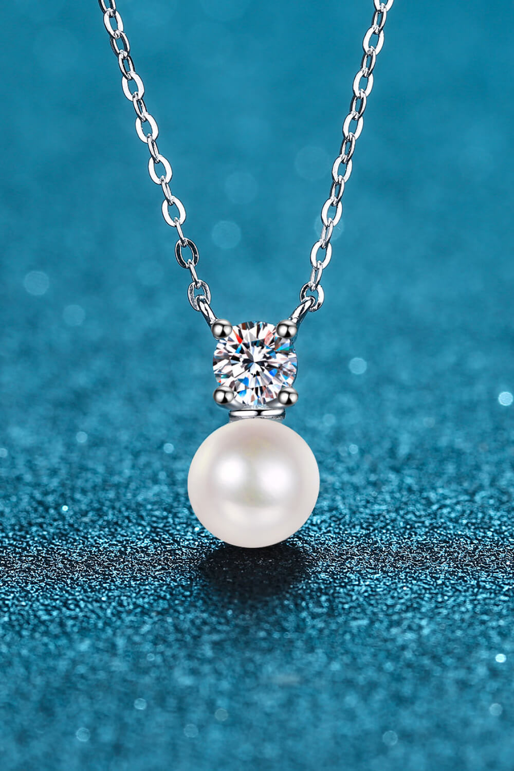 925 Sterling Silver Freshwater Pearl Moissanite Necklace - AllIn Computer