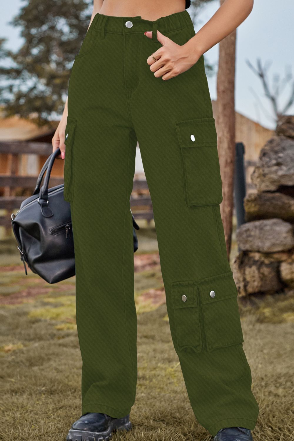 Loose Fit Long Jeans with Pockets - AllIn Computer