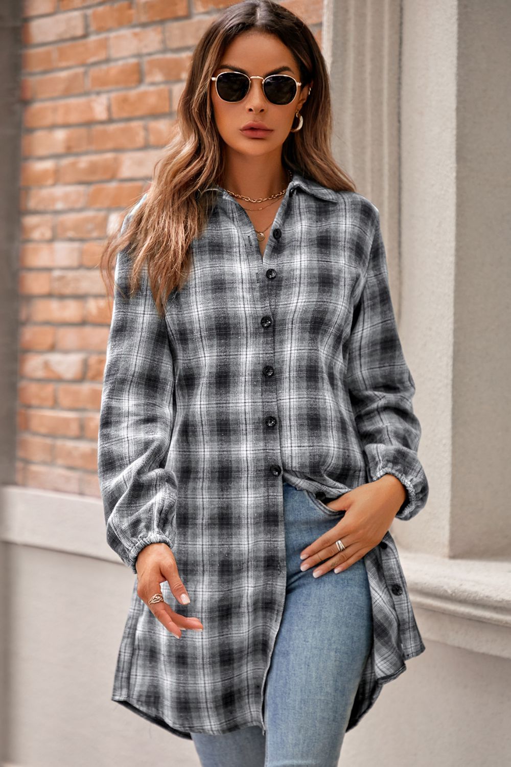 Plaid Tie Front Mini Shirt Dress - AllIn Computer