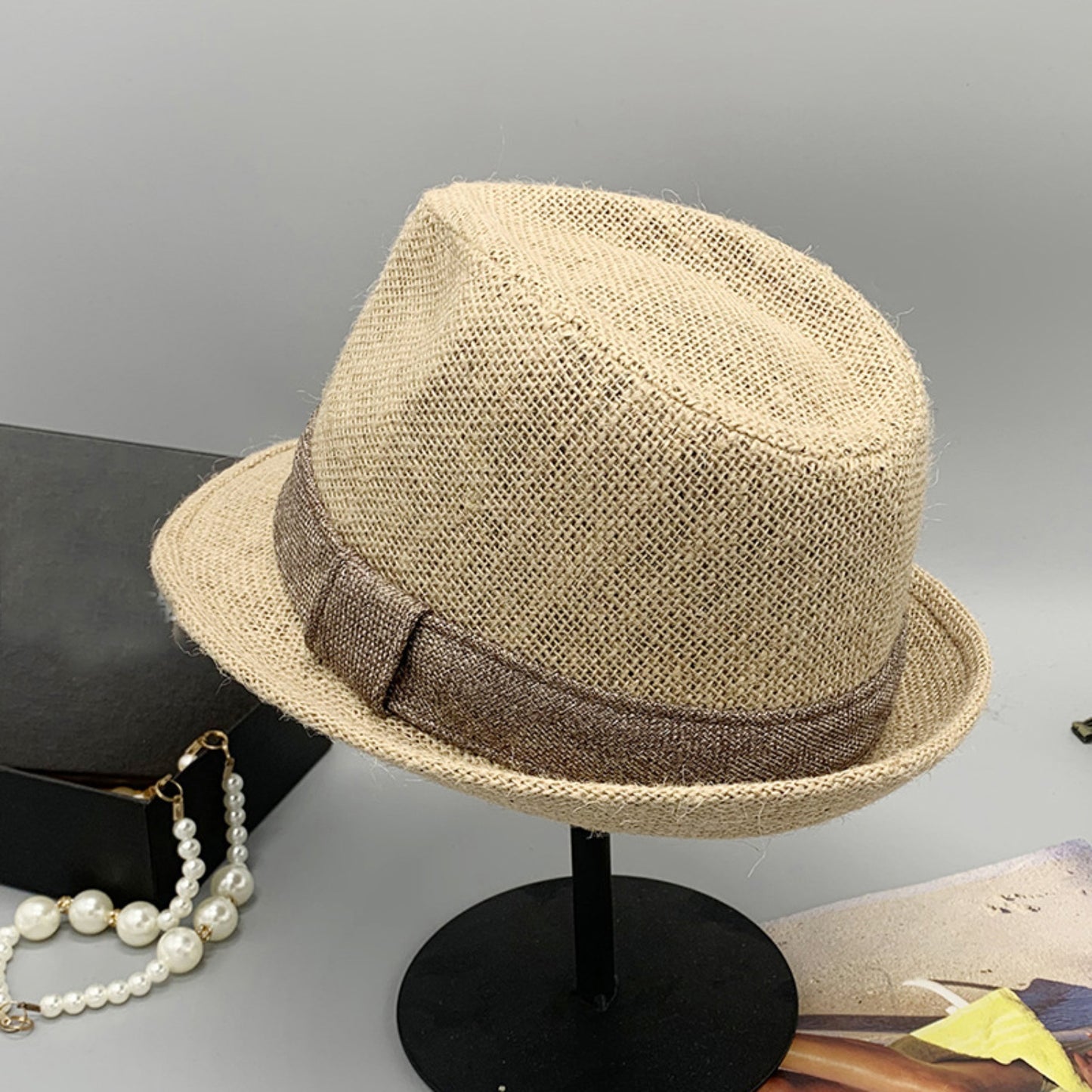 Short Brim Jute Cloth Hat - AllIn Computer