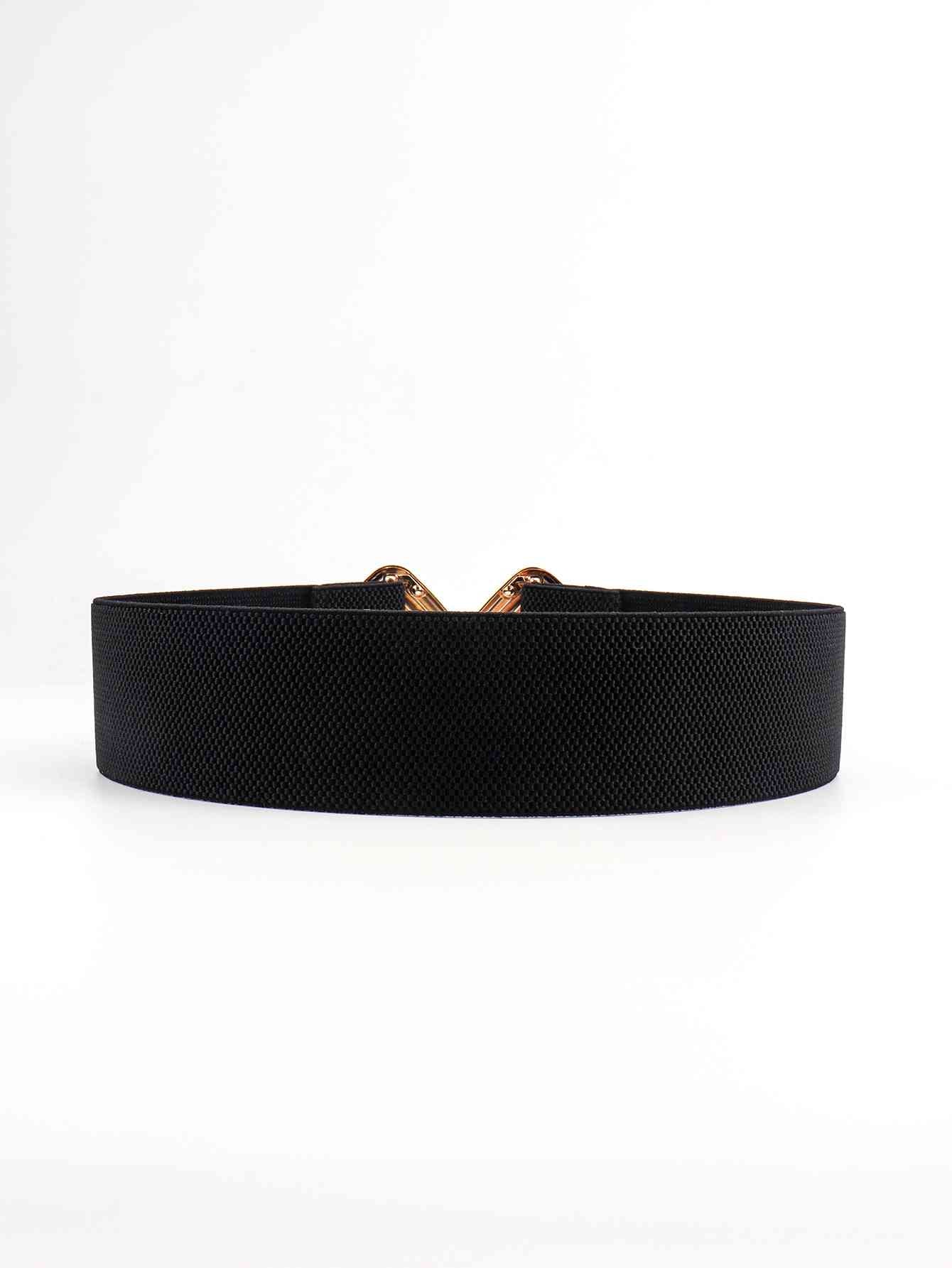 Geometric Buckle Elastic Wide Belt - AllIn Computer