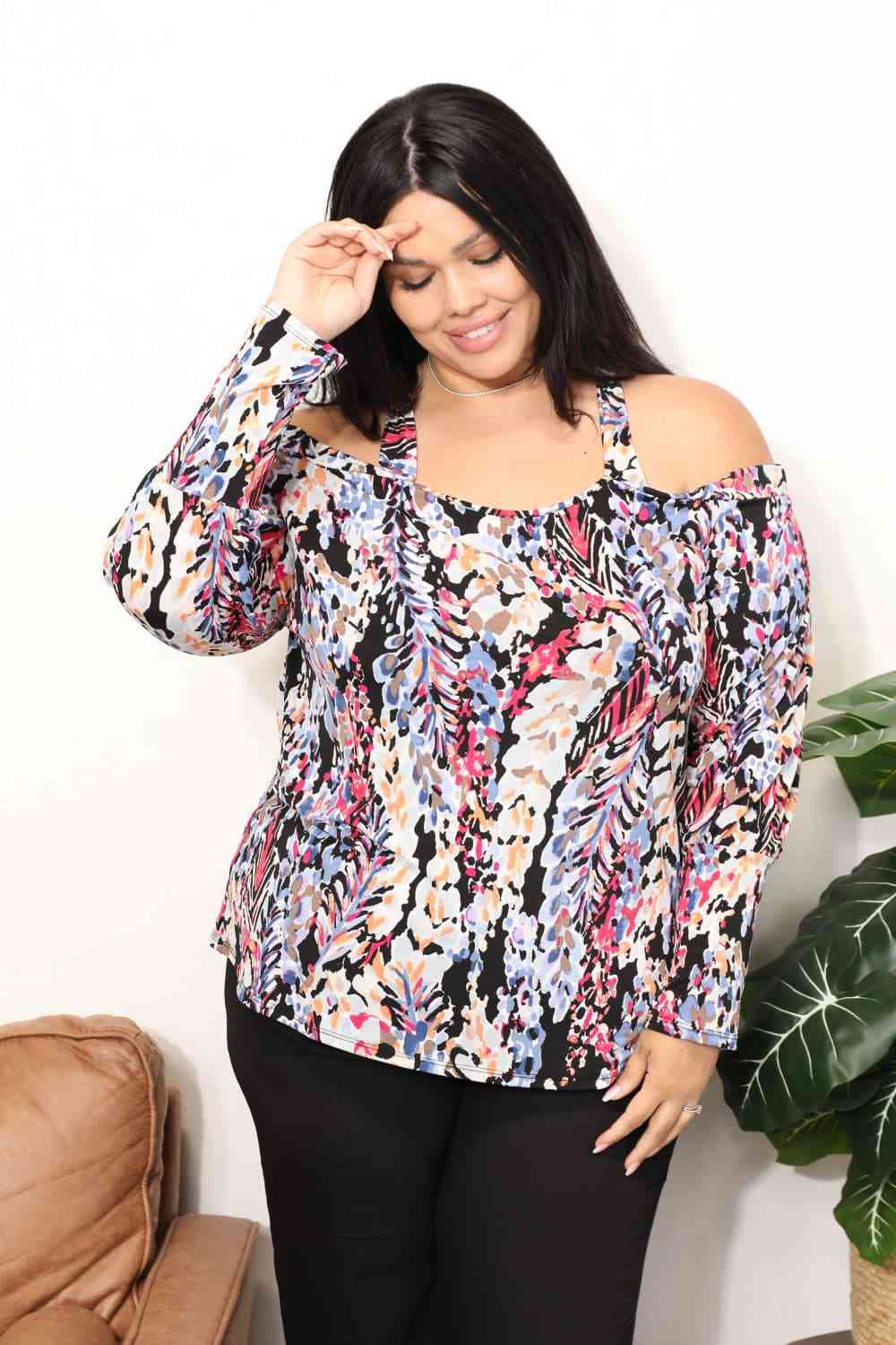 Sew In Love  Full Size High Neck Off Shoulder Criss Cross Top - AllIn Computer