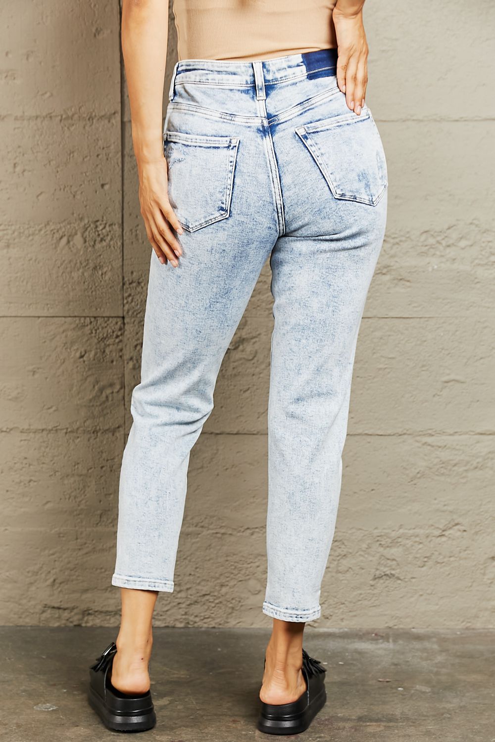 BAYEAS High Waisted Acid Wash Skinny Jeans - AllIn Computer
