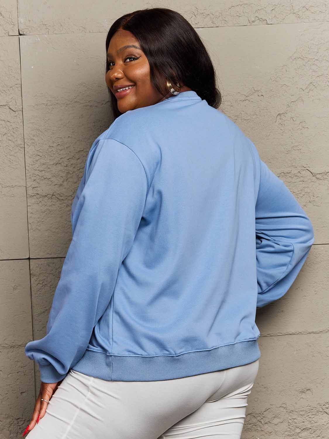 Simply Love Full Size Dropped Shoulder Sweatshirt - AllIn Computer