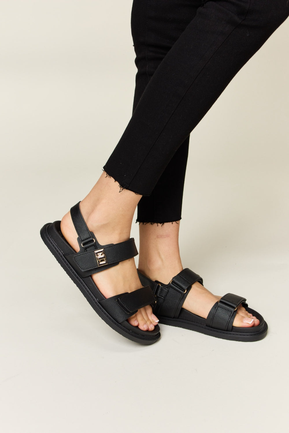 WILD DIVA Velcro Double Strap Slingback Sandals - AllIn Computer