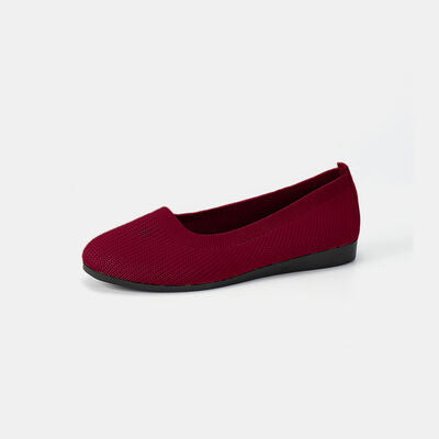 Round Toe Knit Ballet Flats - AllIn Computer