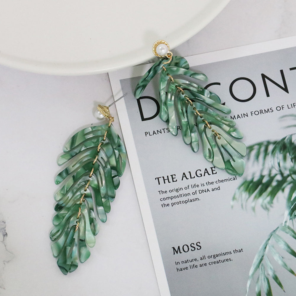 Leaf Shape Dangle Earrings - AllIn Computer