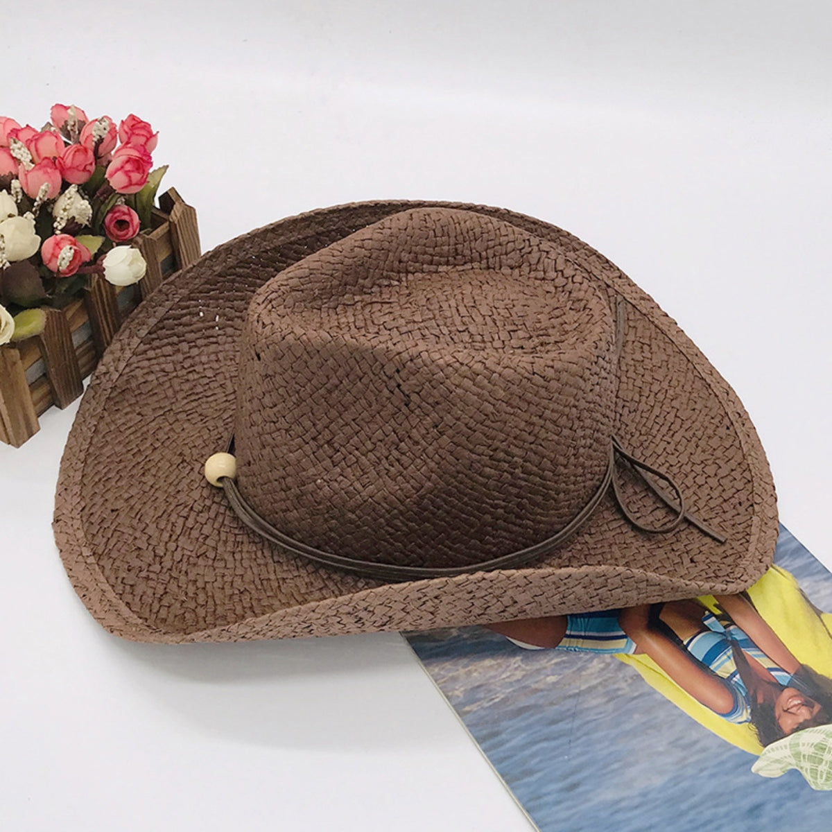Tied Adjustable Lala Grass Woven Hat - AllIn Computer