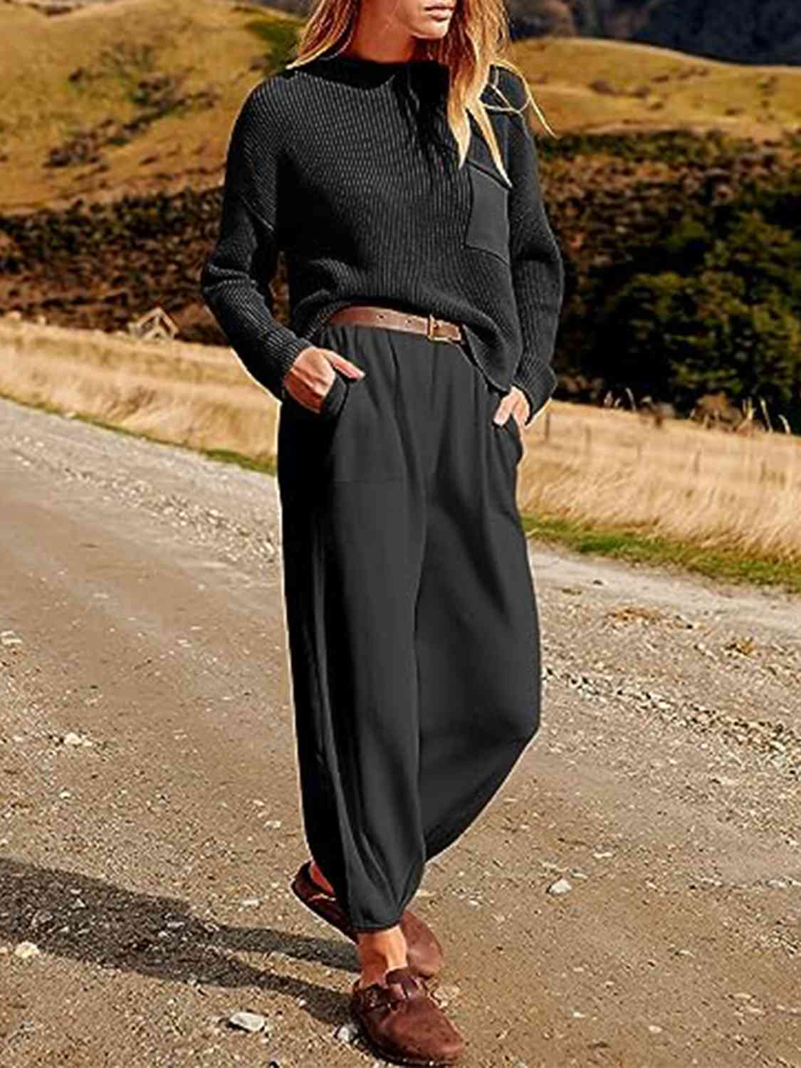 Knit Top and Joggers Set - AllIn Computer