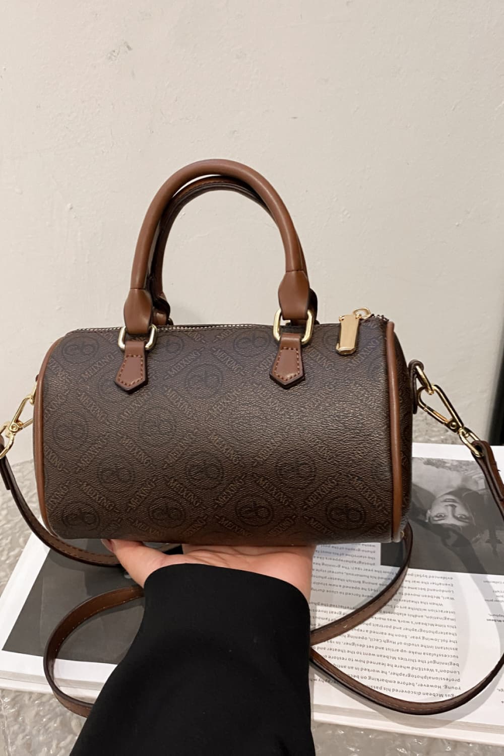 PU Leather Cylinder Handbag - AllIn Computer