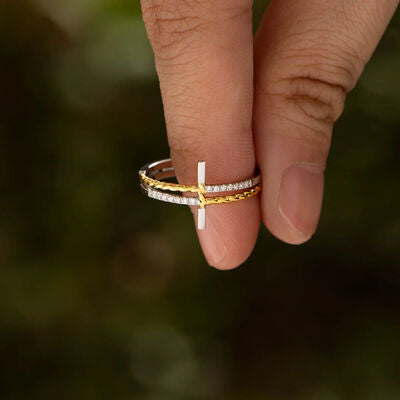 Cross Zircon 925 Sterling Silver Ring - AllIn Computer