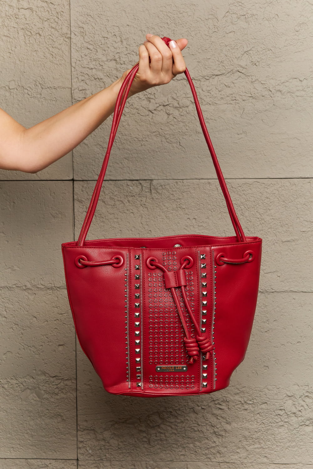Nicole Lee USA Amy Studded Bucket Bag - AllIn Computer