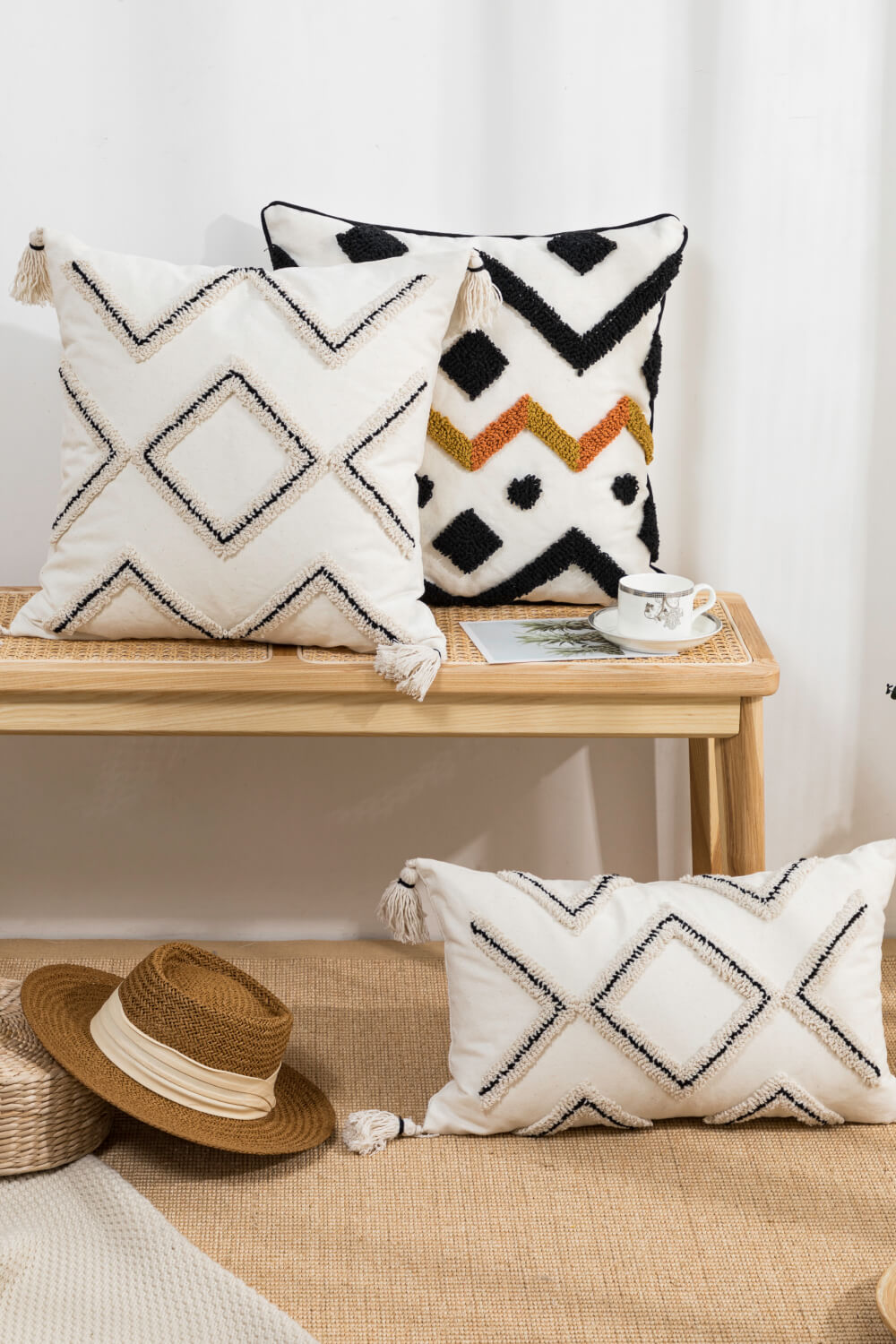 Geometric Embroidered Decorative Throw Pillow Case - AllIn Computer