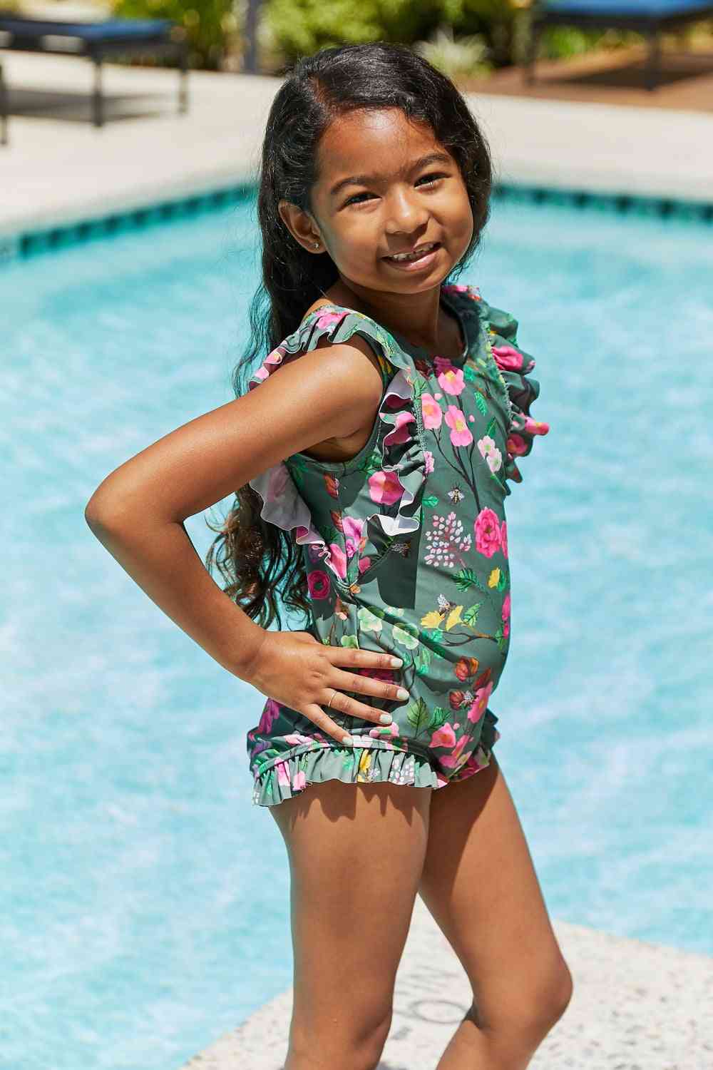 Marina West Swim Bring Me Flowers V-Neck One Piece Swimsuit In Sage - AllIn Computer