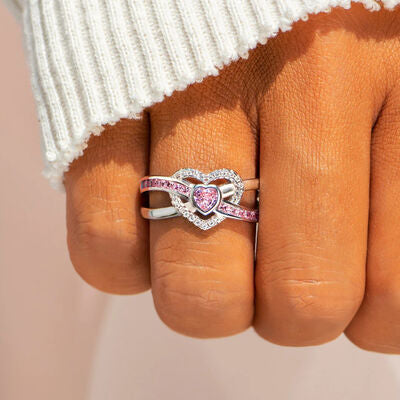 Heart Shape Zircon 925 Sterling Silver Ring - AllIn Computer