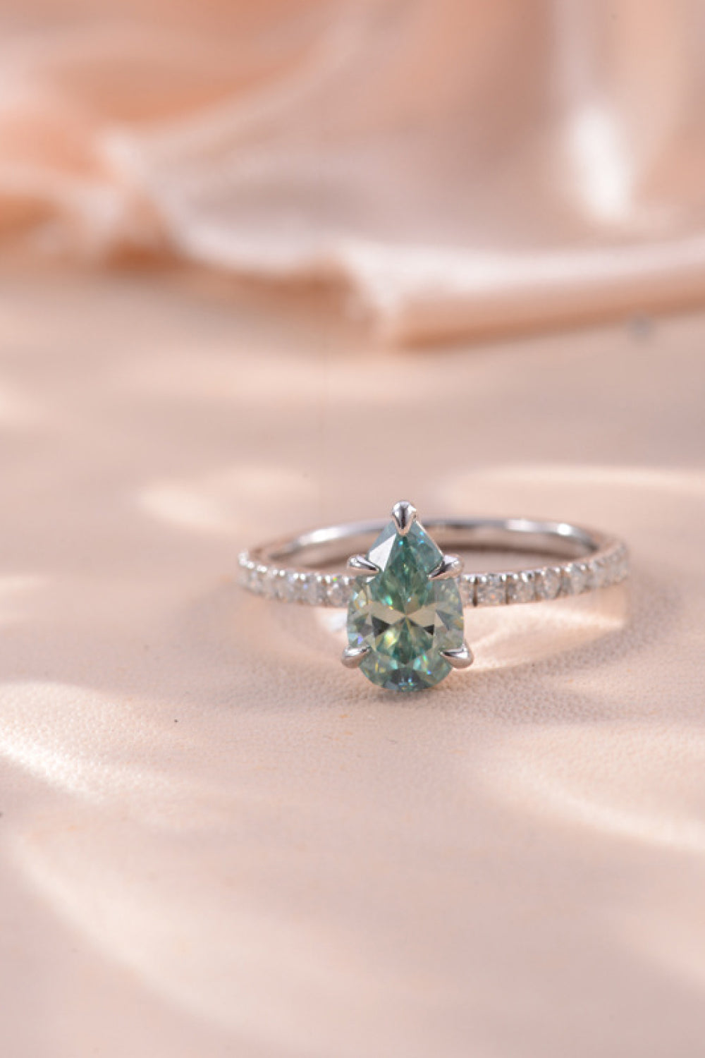 1.5 Carat Teardrop Shape Moissanite 925 Sterling Silver Ring - AllIn Computer