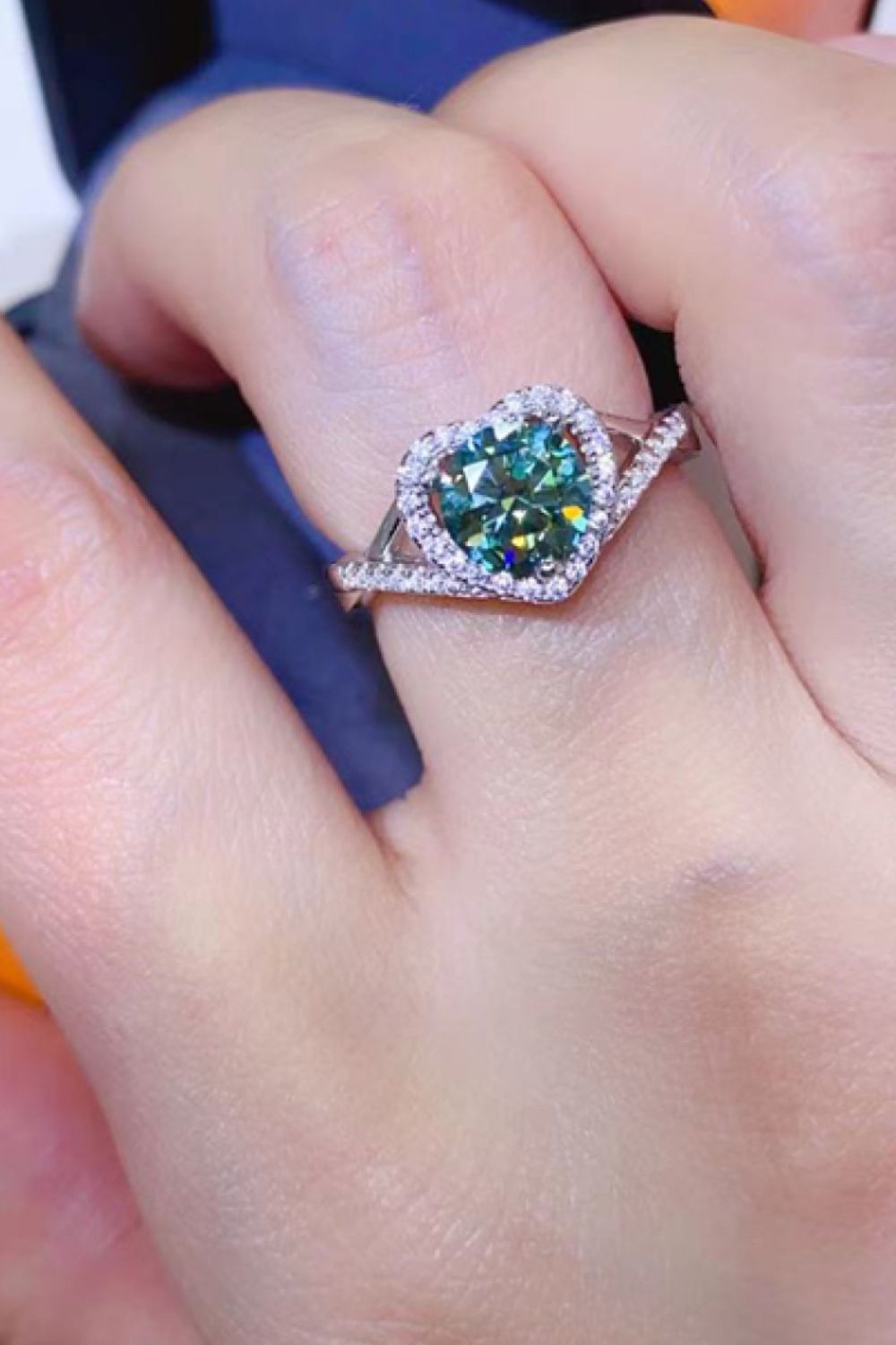 Adored 1 Carat Moissanite 925 Sterling Silver Heart Ring - AllIn Computer