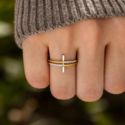 Cross Zircon 925 Sterling Silver Ring - AllIn Computer