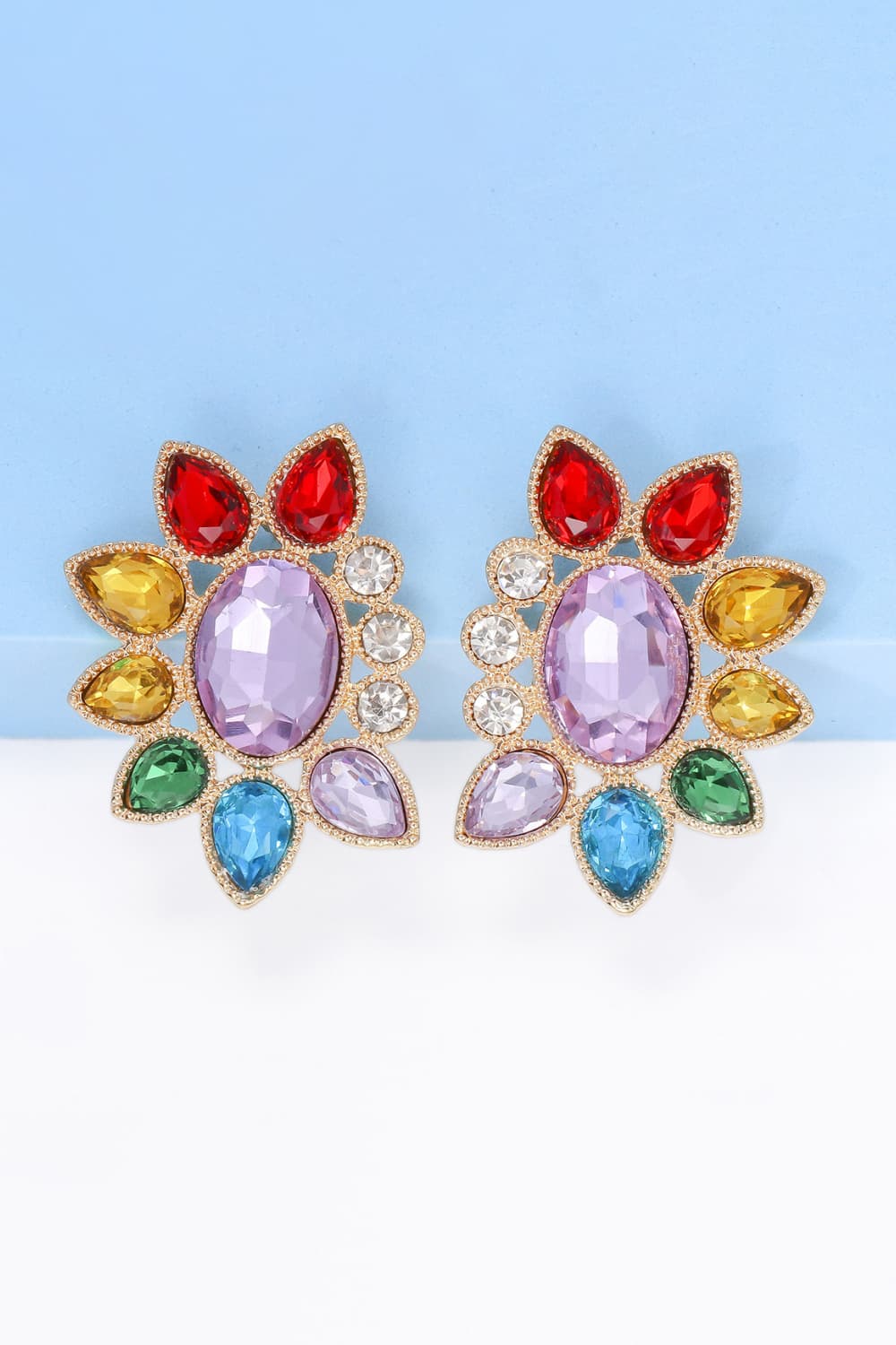 Geometrical Shape Glass Stone Dangle Earrings - AllIn Computer