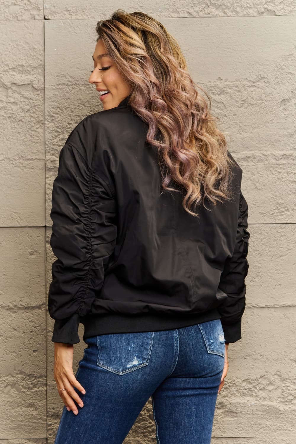 Baseball Collar Zip-Up Jacket - AllIn Computer