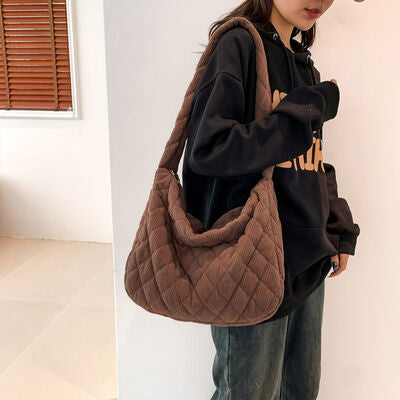 Corduroy Medium Shoulder Bag - AllIn Computer