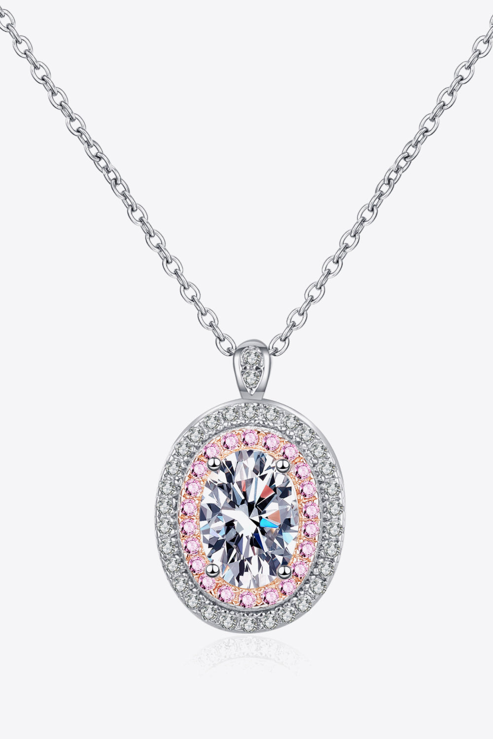 Adored 925 Sterling Silver Rhodium-Plated 1 Carat Moissanite Pendant Necklace - AllIn Computer