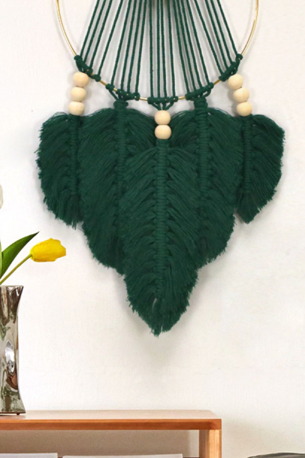 Feather Shaped Macrame Hanging Wall Decor - AllIn Computer