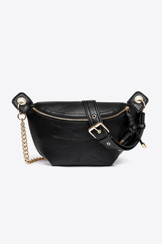 PU Leather Chain Strap Crossbody Bag - AllIn Computer