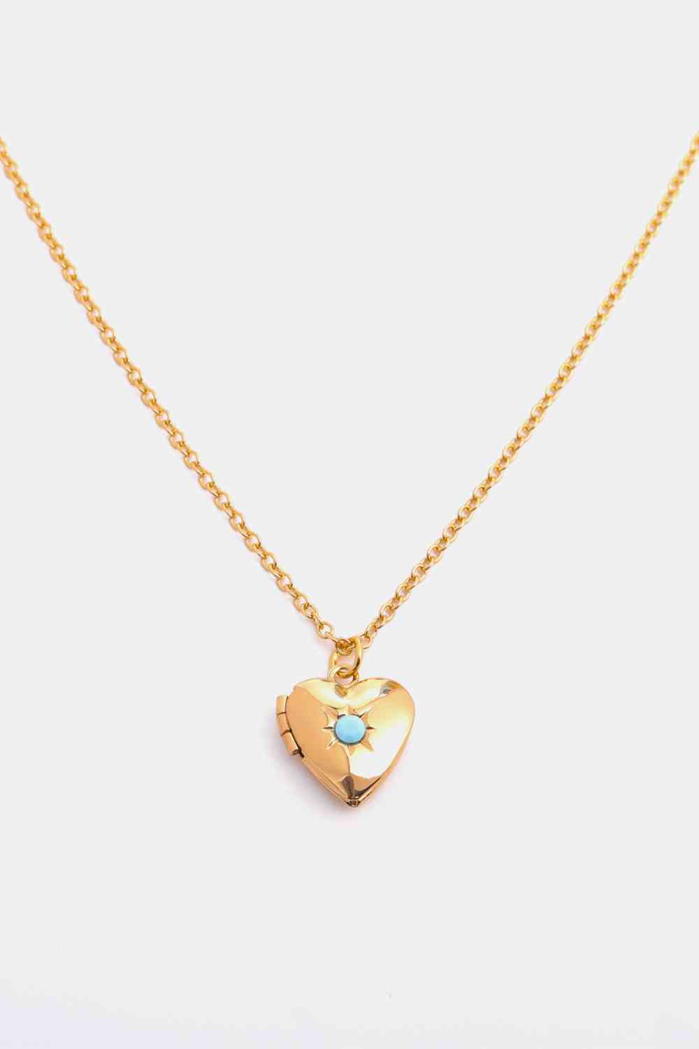 Zircon Heart Shape 14K Gold-Plated Pendant Necklace - AllIn Computer