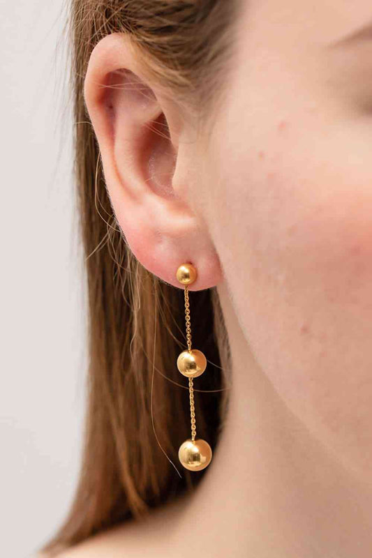 Ball Bead and Chain Stainless Steel Earrings - AllIn Computer