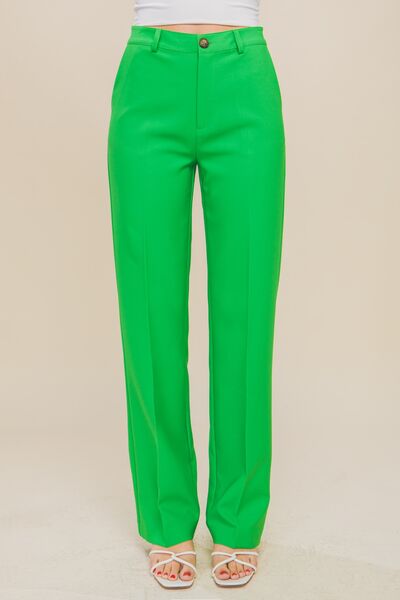 LOVE TREE High Waist Straight Pants - AllIn Computer