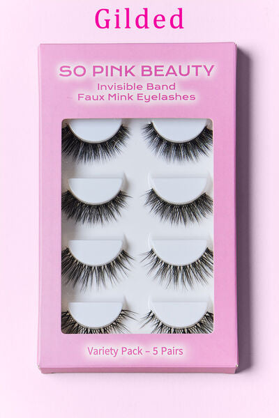SO PINK BEAUTY Faux Mink Eyelashes Variety Pack 5 Pairs - AllIn Computer