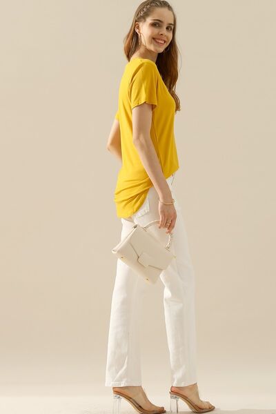Ninexis Full Size V-Neck Short Sleeve T-Shirt - AllIn Computer