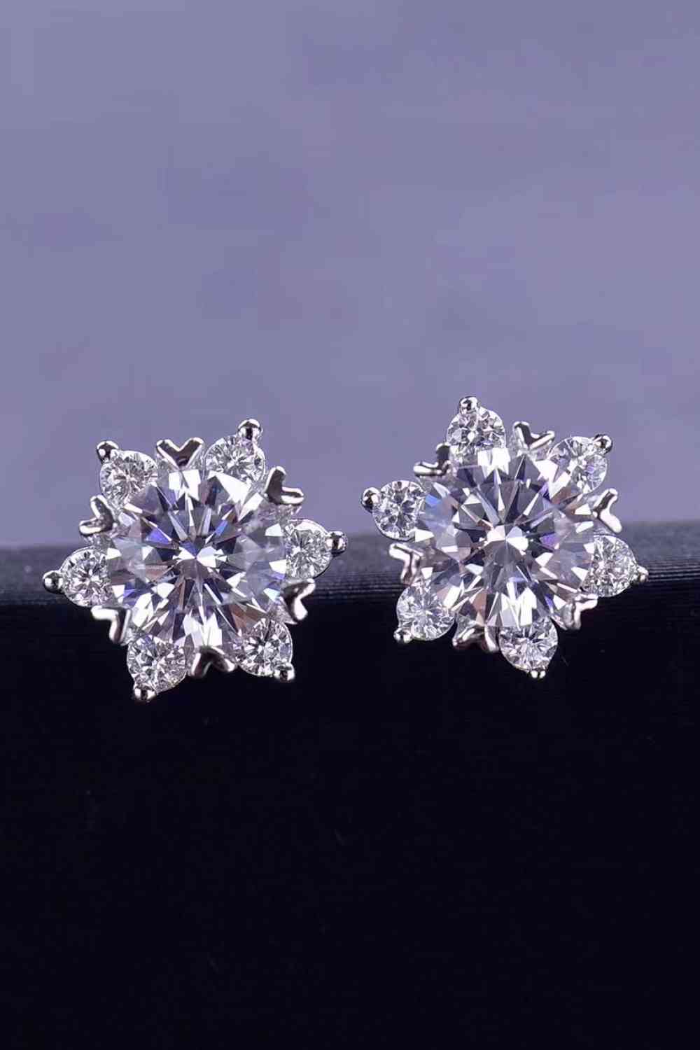 2 Carat Moissanite Floral Stud Earrings - AllIn Computer