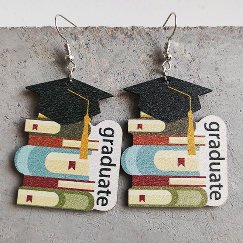 School Theme Wooden Dangle Earrings - AllIn Computer