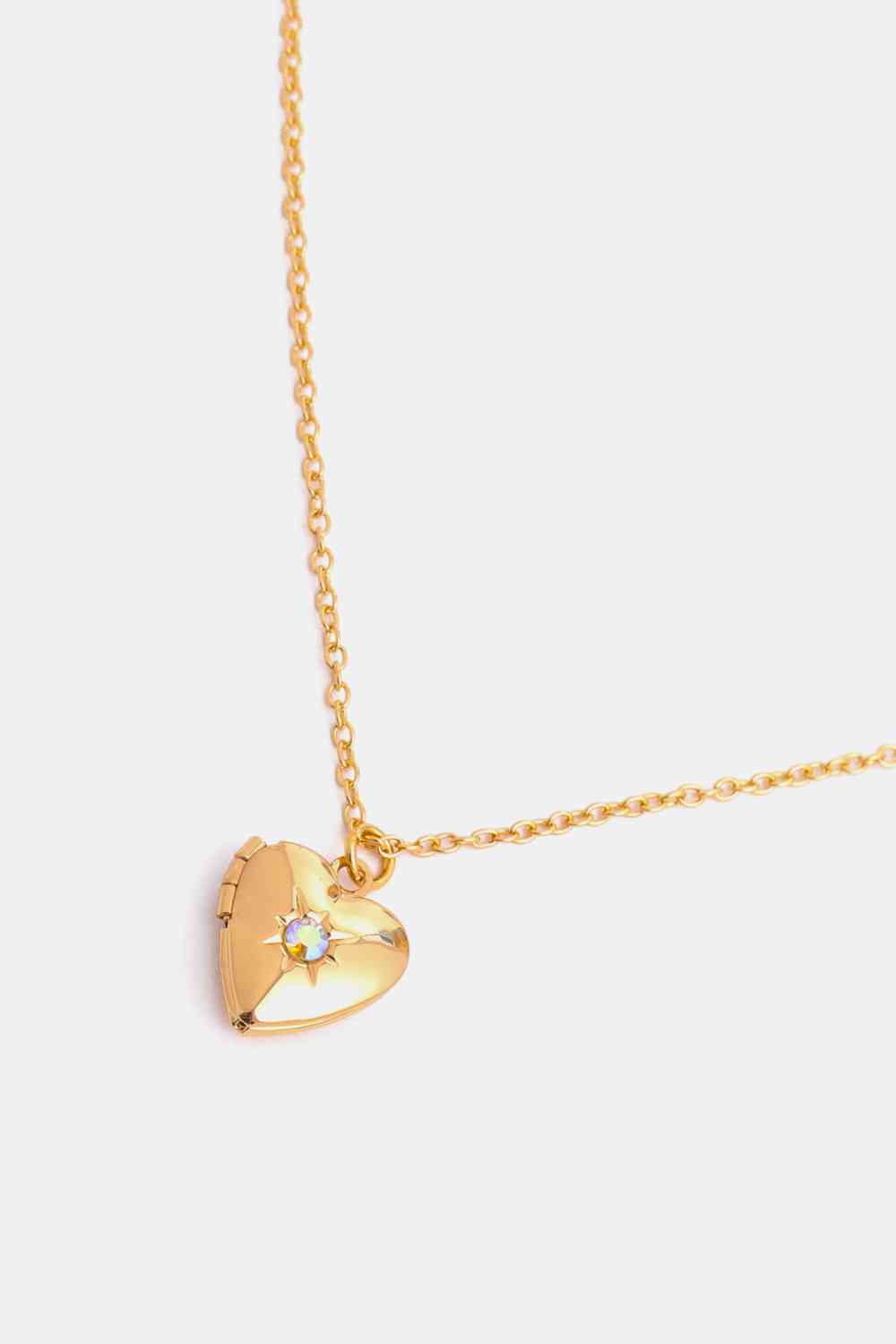Zircon Heart Shape 14K Gold-Plated Pendant Necklace - AllIn Computer