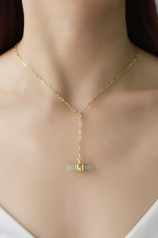 Gold-Plated Bar Pendant OT Chain Necklace - AllIn Computer