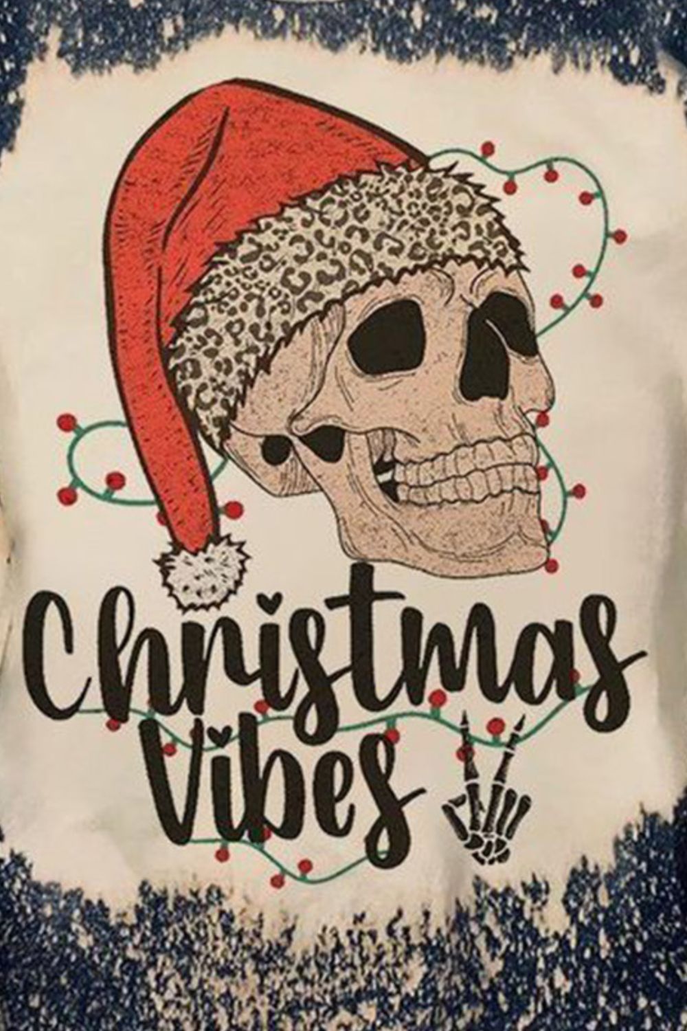 Round Neck Long Sleeve CHRISMAS VIBES Graphic Sweatshirt - AllIn Computer