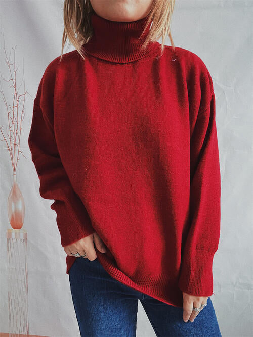 Turtleneck Long Sleeve Sweater - AllIn Computer