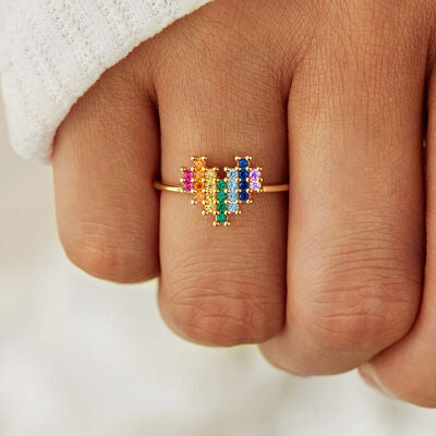 Heart Shape Zircon 925 Sterling Silver Ring - AllIn Computer