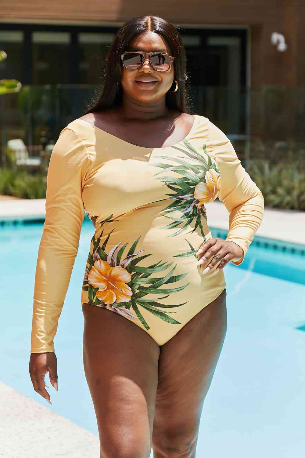 Marina West Swim Cool Down Longsleeve One-Piece Swimsuit - AllIn Computer