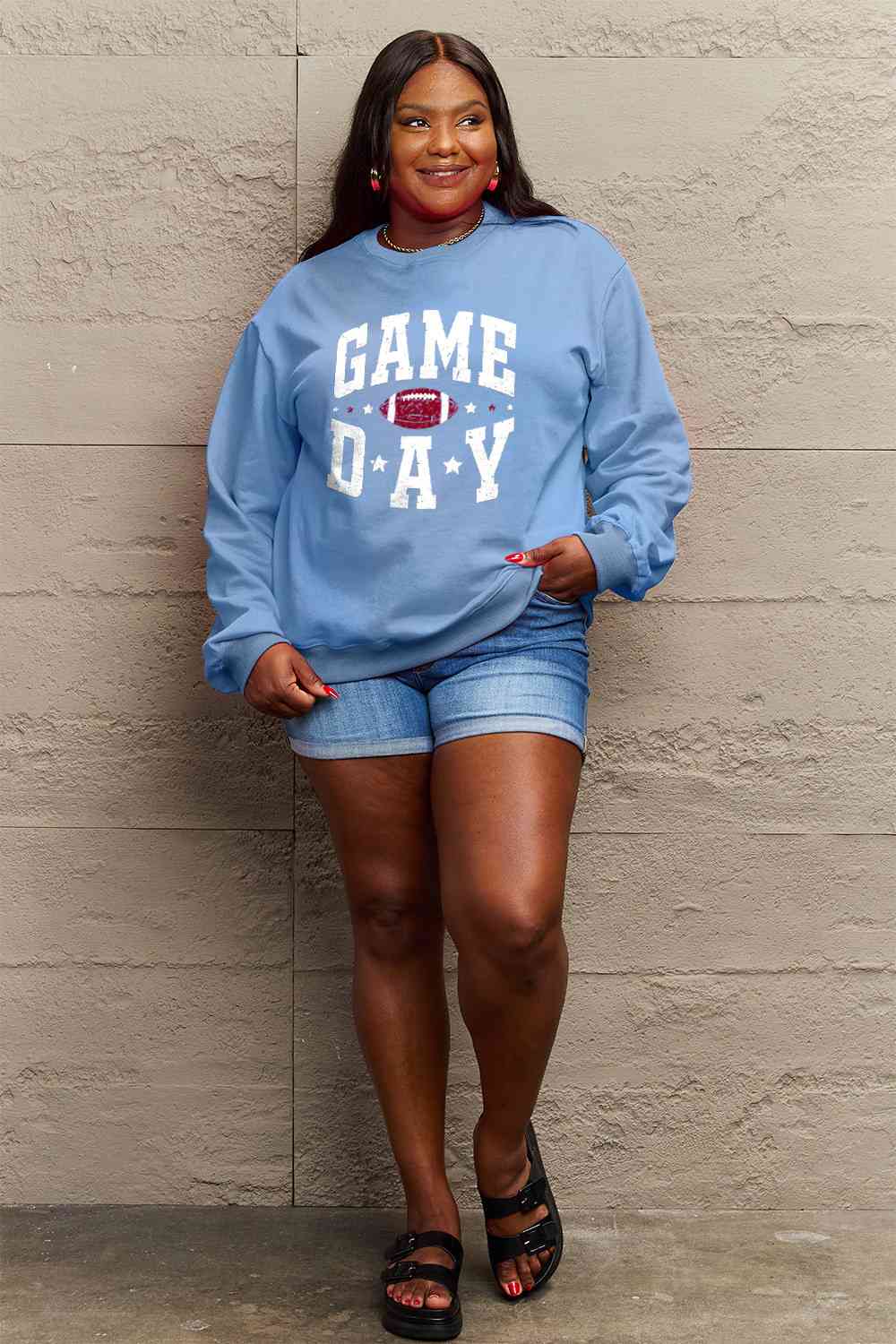 Simply Love Full Size GAME DAY Graphic Sweatshirt - AllIn Computer
