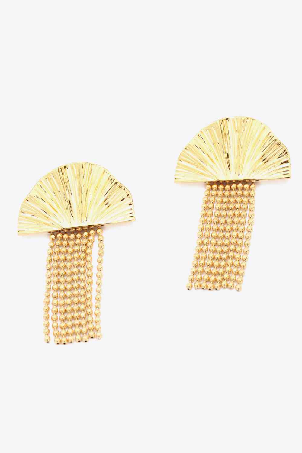 18K Gold Plated Fan Fringe Dangle Earrings - AllIn Computer