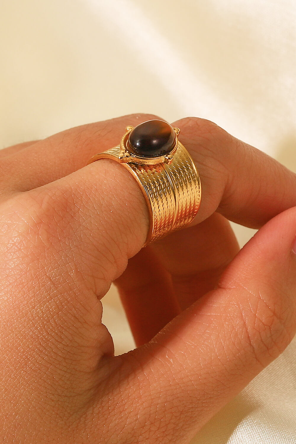 18K Gold-Plated Wide Open Ring - AllIn Computer