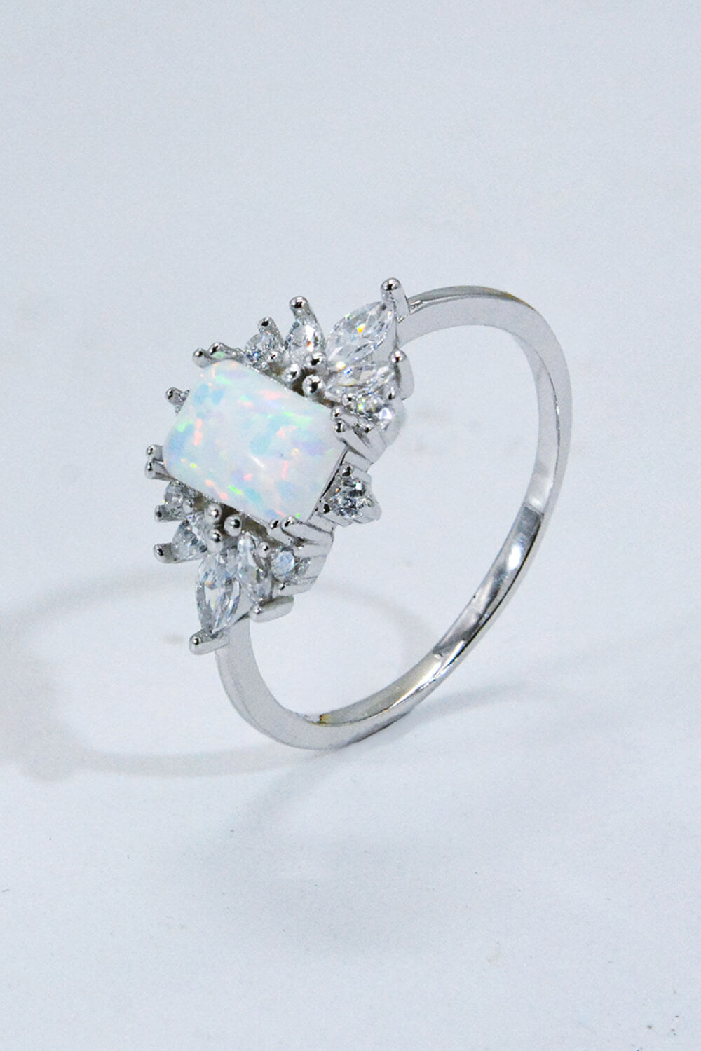 925 Sterling Silver Zircon and Opal Ring - AllIn Computer