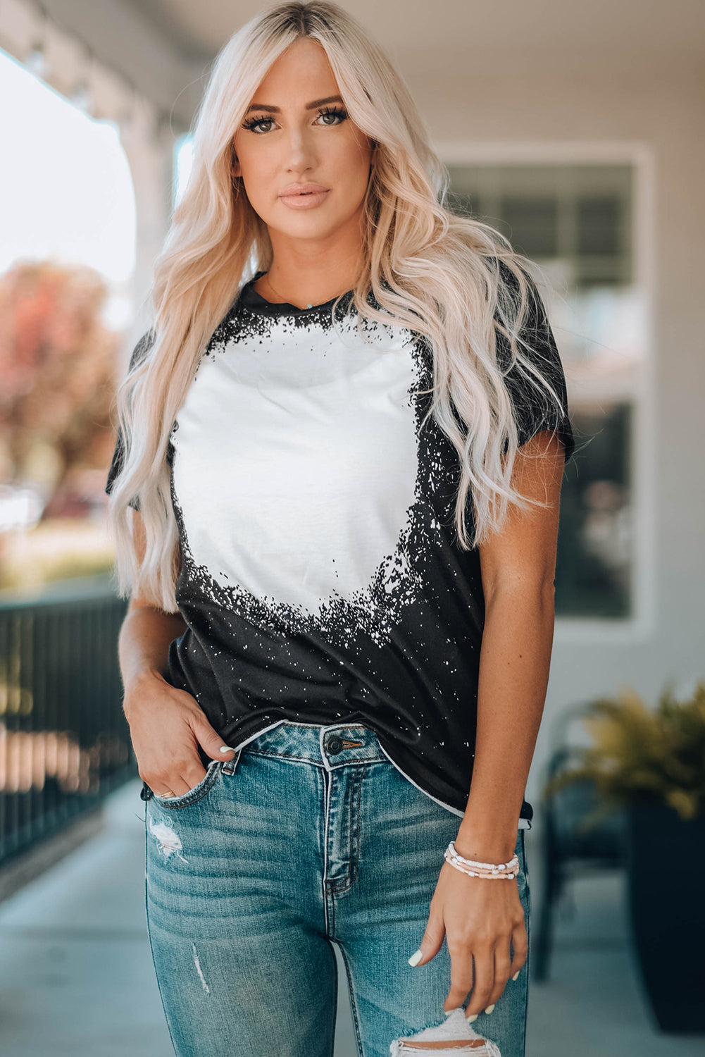 Tie-Dye Round Neck Short Sleeve T-Shirt - AllIn Computer