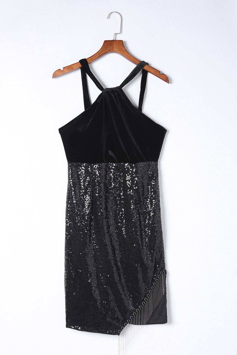 Sequin Fringe Detail Sleeveless Dress - AllIn Computer
