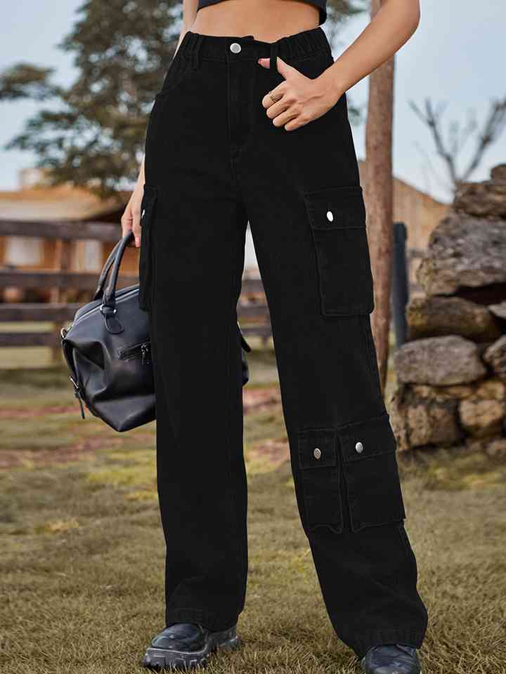 Straight Leg Cargo Jeans - AllIn Computer