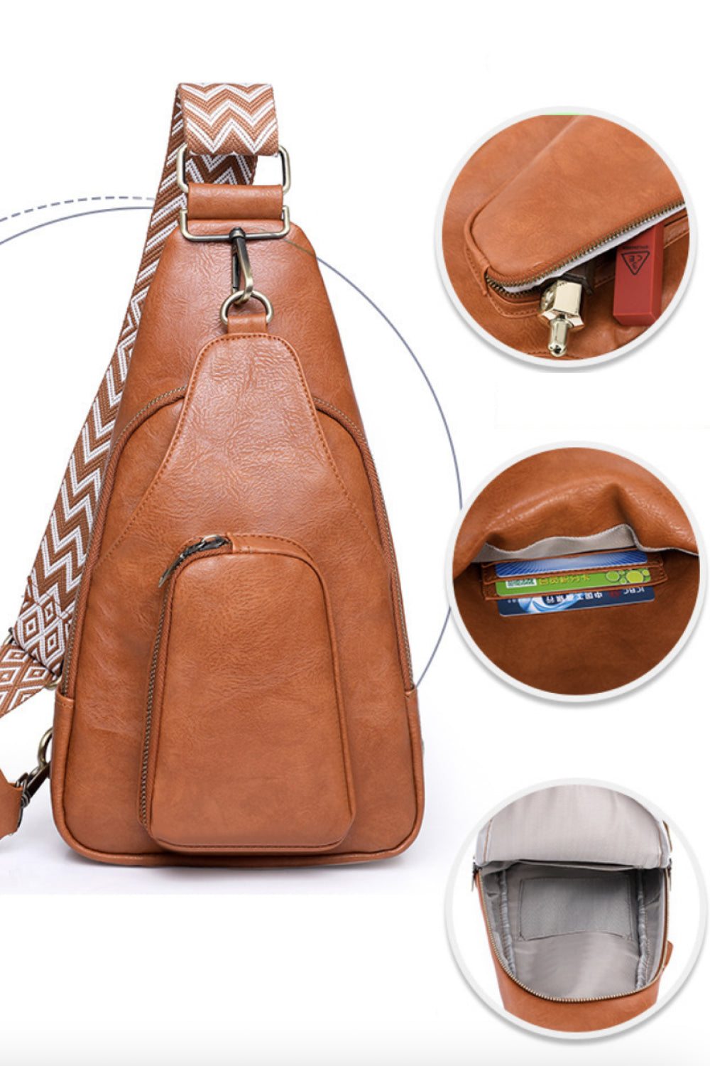 Baeful Take A Trip PU Leather Sling Bag - AllIn Computer